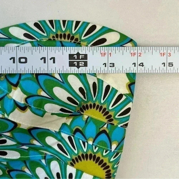 Trixxi Strapless Fit & Flare Dress Sweetheart Neck Green Black Floral Size XXS - Picture 10 of 15